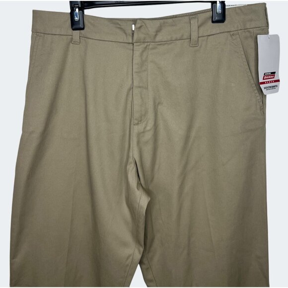 Genuine Dickies Womens Perfectly Slimming High Rise Pant Relaxed Fit Khaki 14R - Picture 14 of 16